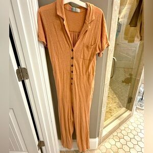 Free People Beach Button-Up Jumpsuit